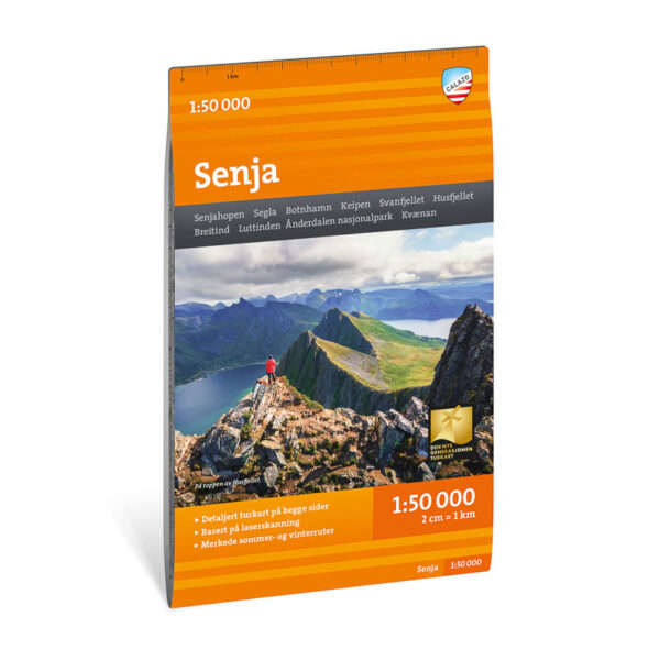 Høyfjellskart Senja: Keipen, Tredjefjellet & Kvænan 1:25.000