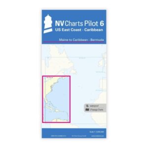 Mockup av NV Charts Pilot 6 planleggingskart for US East Coast fra Maine til Karibia & Bermuda