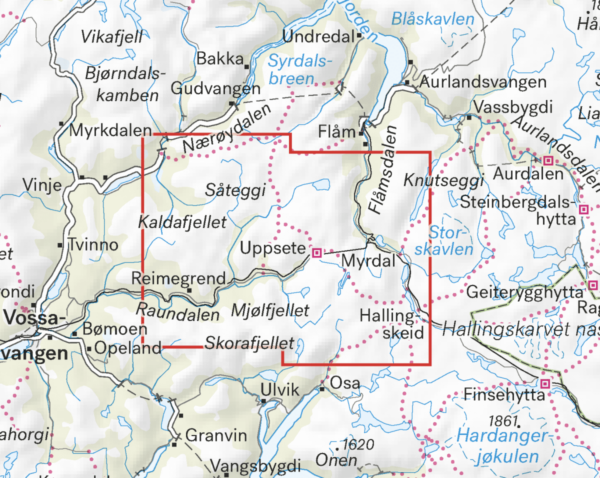 Høyfjellskart Mjølfjell & Flåmsdalen 1:25.000 - Image 3