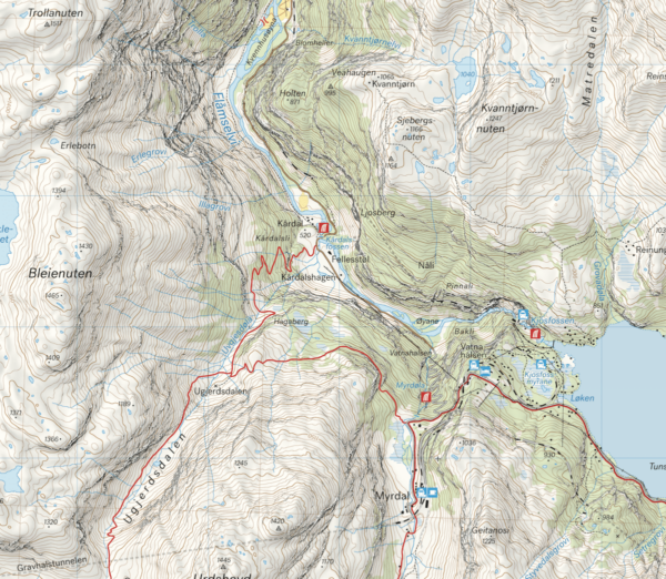 Høyfjellskart Mjølfjell & Flåmsdalen 1:25.000 - Image 2