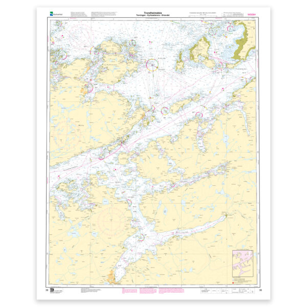 Kartverket - hovedkart 38: Trondheimsleia. Terningen – Kyrksæterøra – Ørlandet