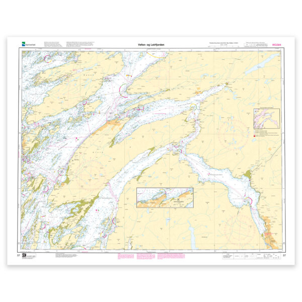 Kartverket - hovedkart 57: Vefsn- og Leirfjorden