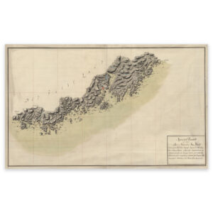 Kart over strekningen Mandal Lillesand fra 1797