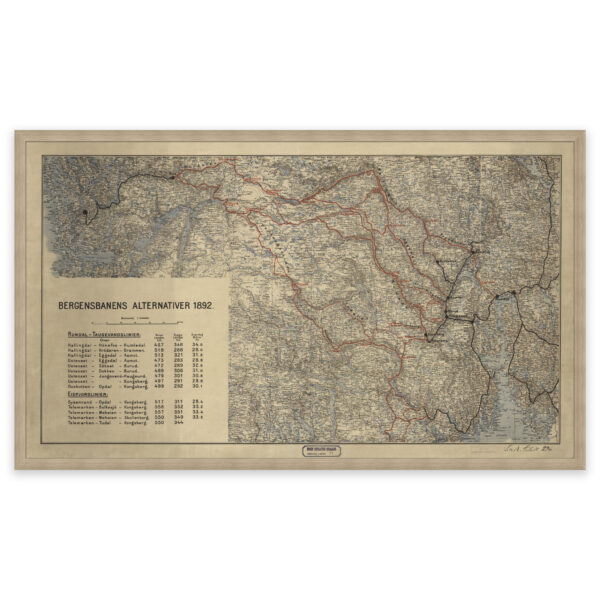 Bergensbanens alternative traséer i 1892 - Image 2