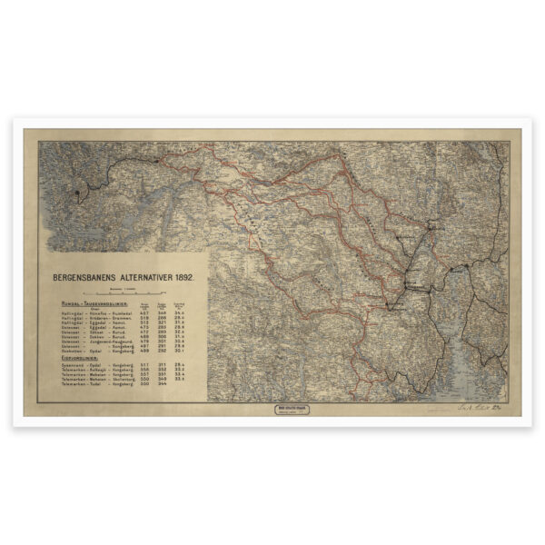 Bergensbanens alternative traséer i 1892 - Image 4