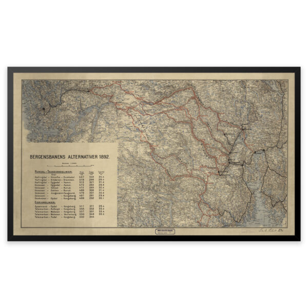 Bergensbanens alternative traséer i 1892 - Image 3