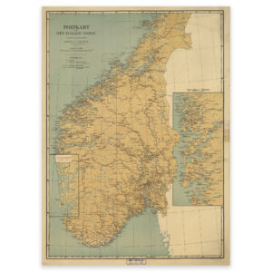 Postkart over Sør-Norge 1914