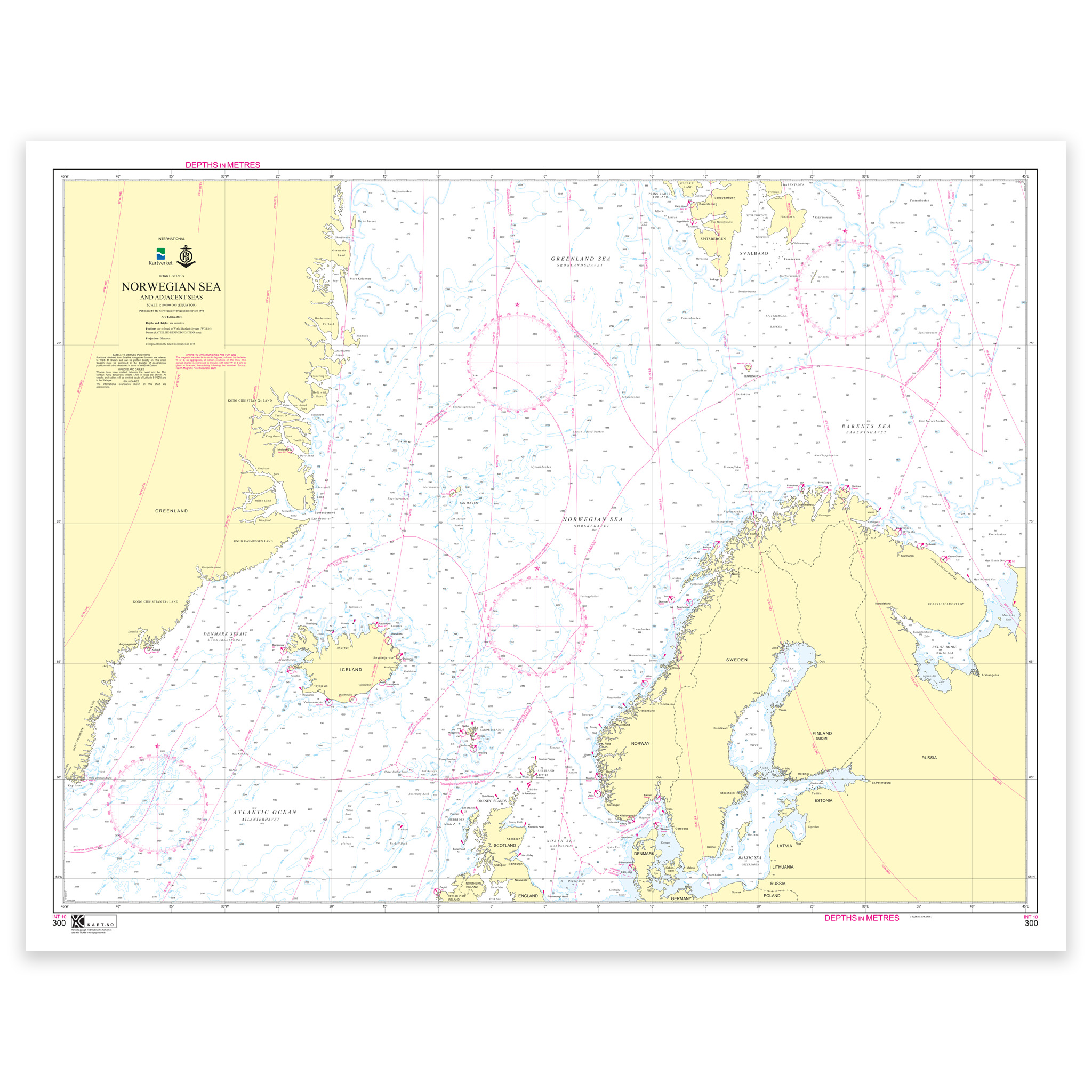 Kartverket – overseilingskart 300: INT 10 / Norwegian Sea