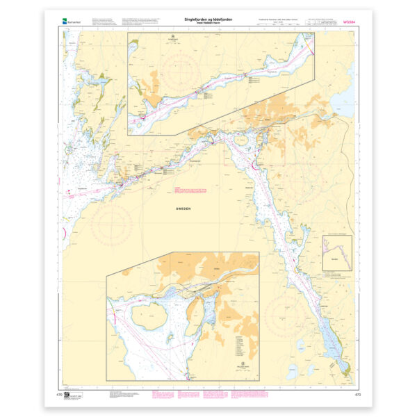 Kartverket – havnekart 470: Singlefjorden, Iddefjorden med Halden havn