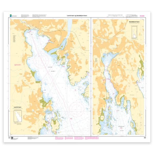 Kartverket – havnekart 480: Larvik havn. Sandefjord havn