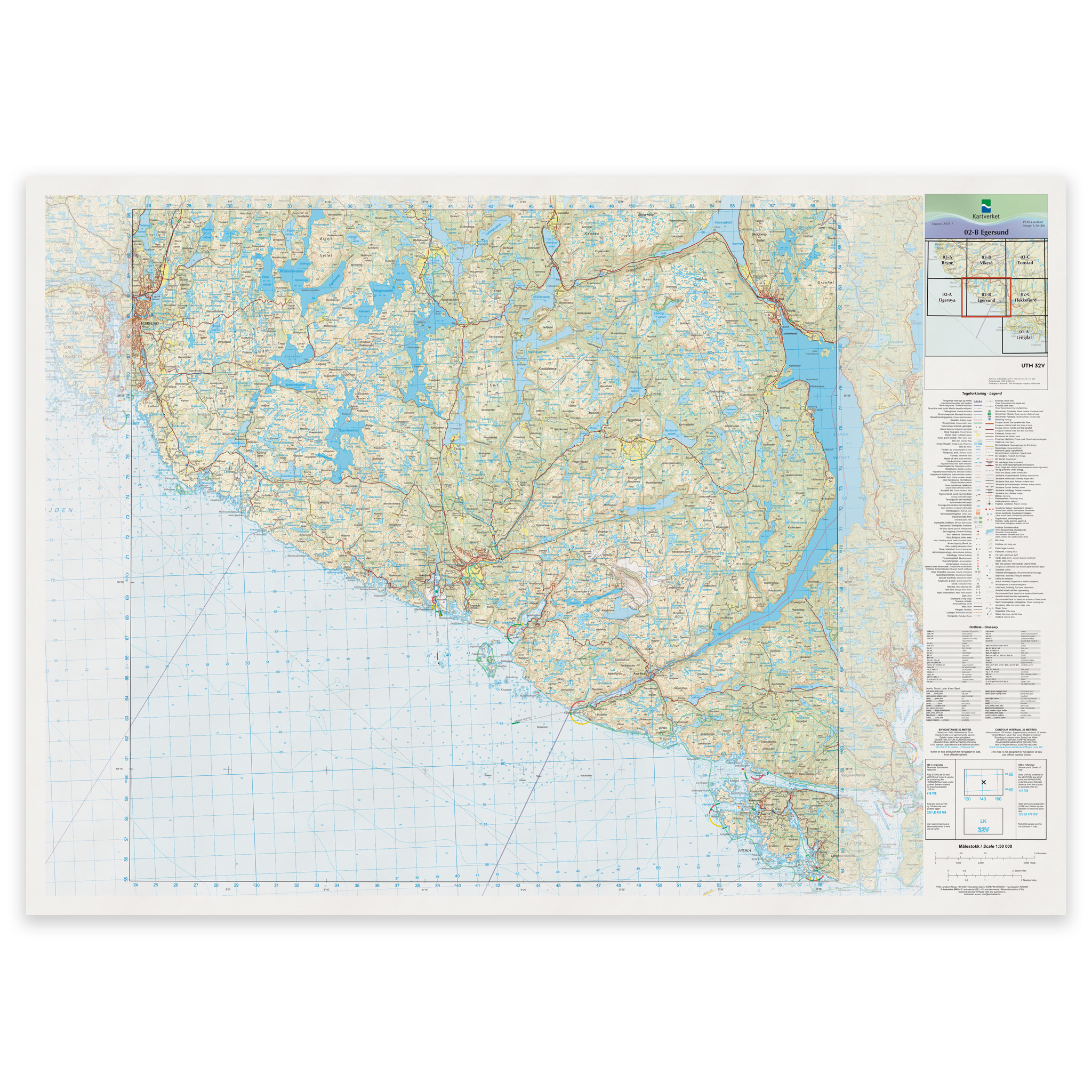 Kartverket - landkart (N50): 02-B Egersund