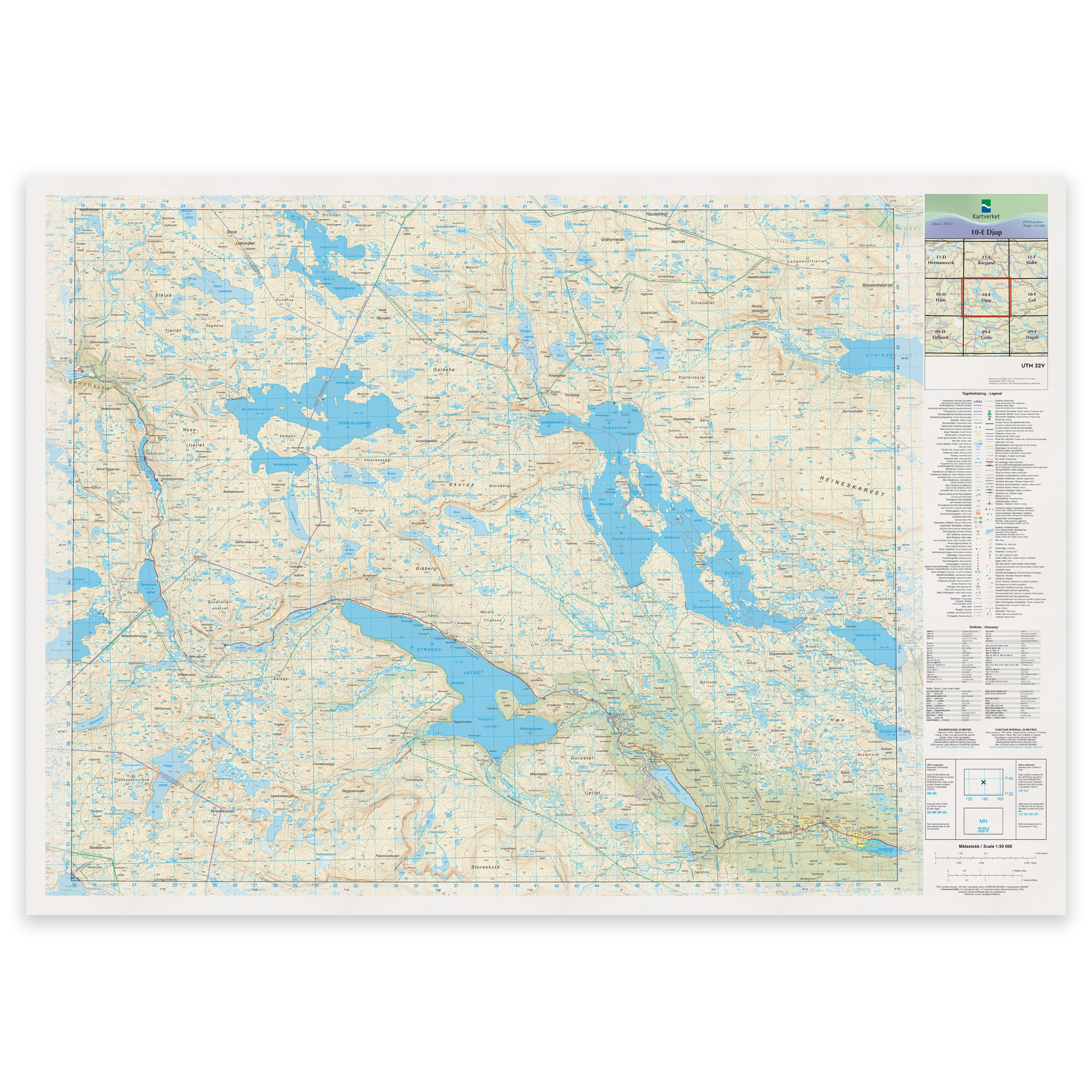 Kartverket - landkart (N50): 10-E Djup