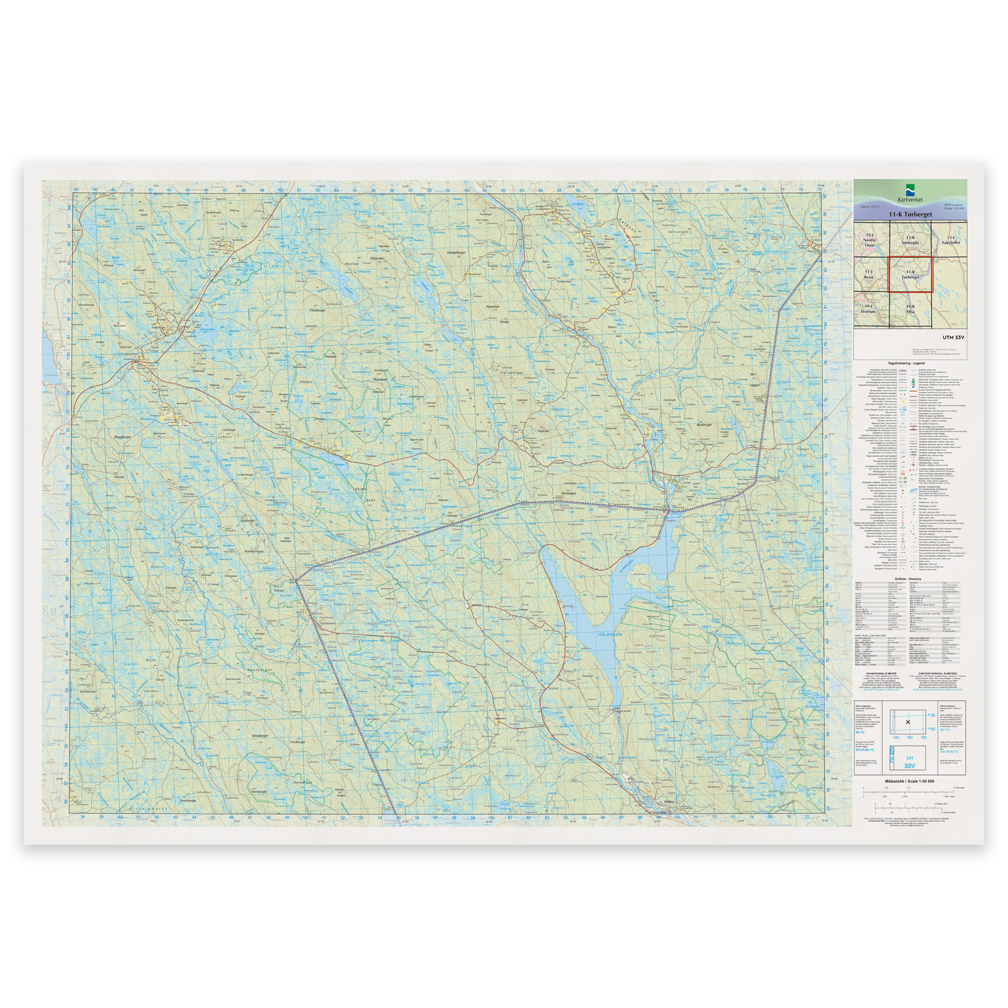 Kartverket - landkart (N50): 11-K Tørberget