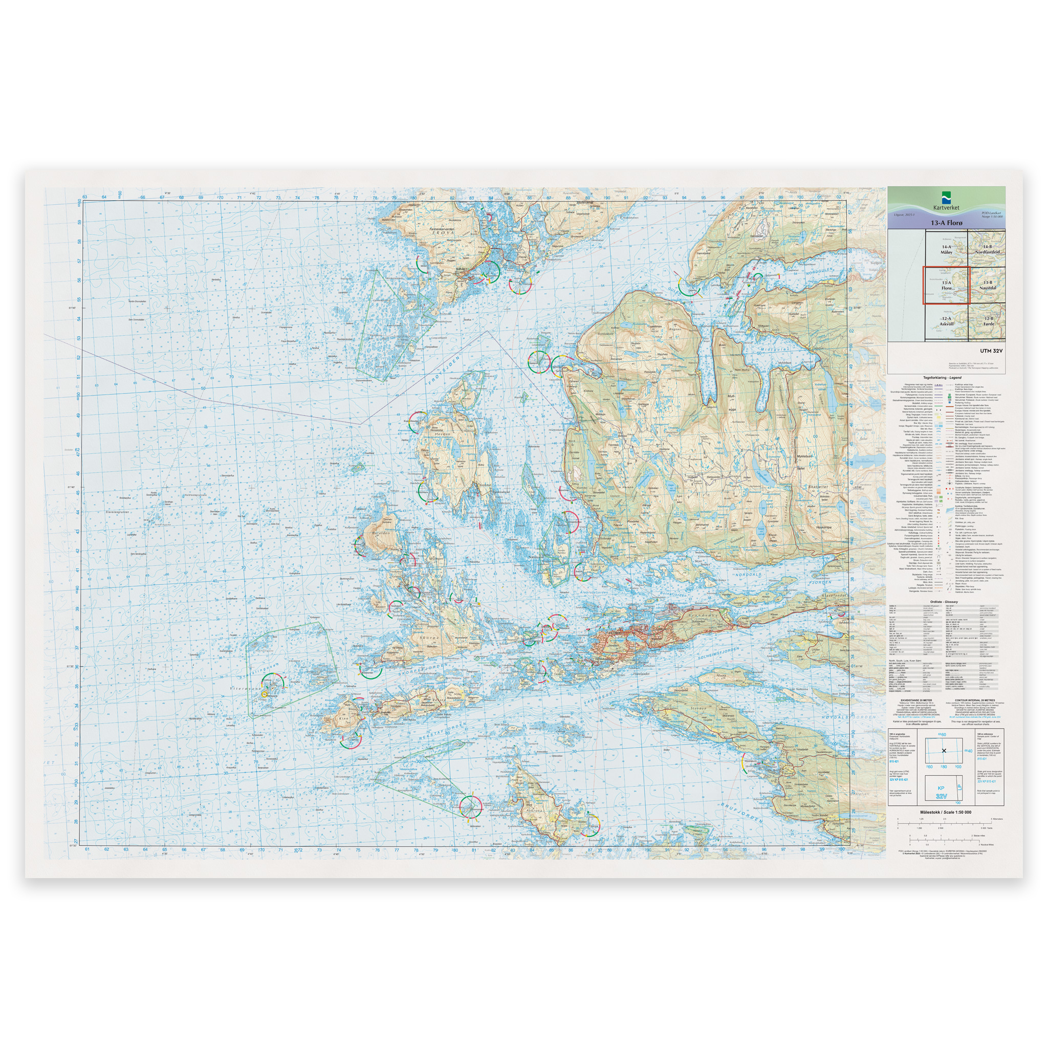 Kartverket - landkart (N50): 13-A Florø