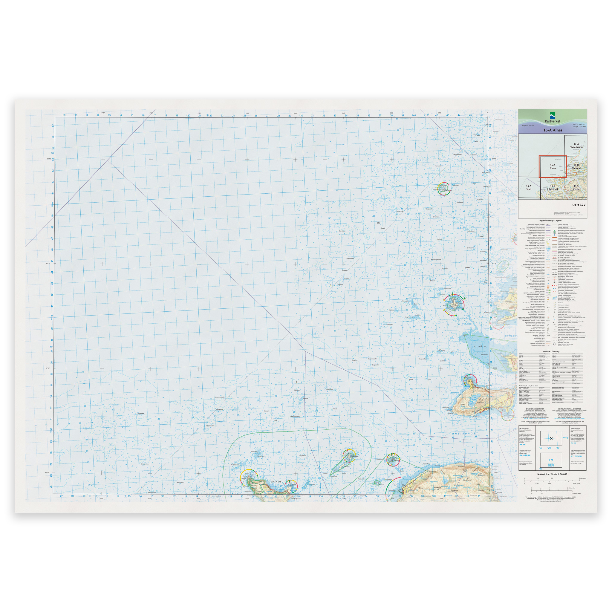 Kartverket - landkart (N50): 16-A Alnes