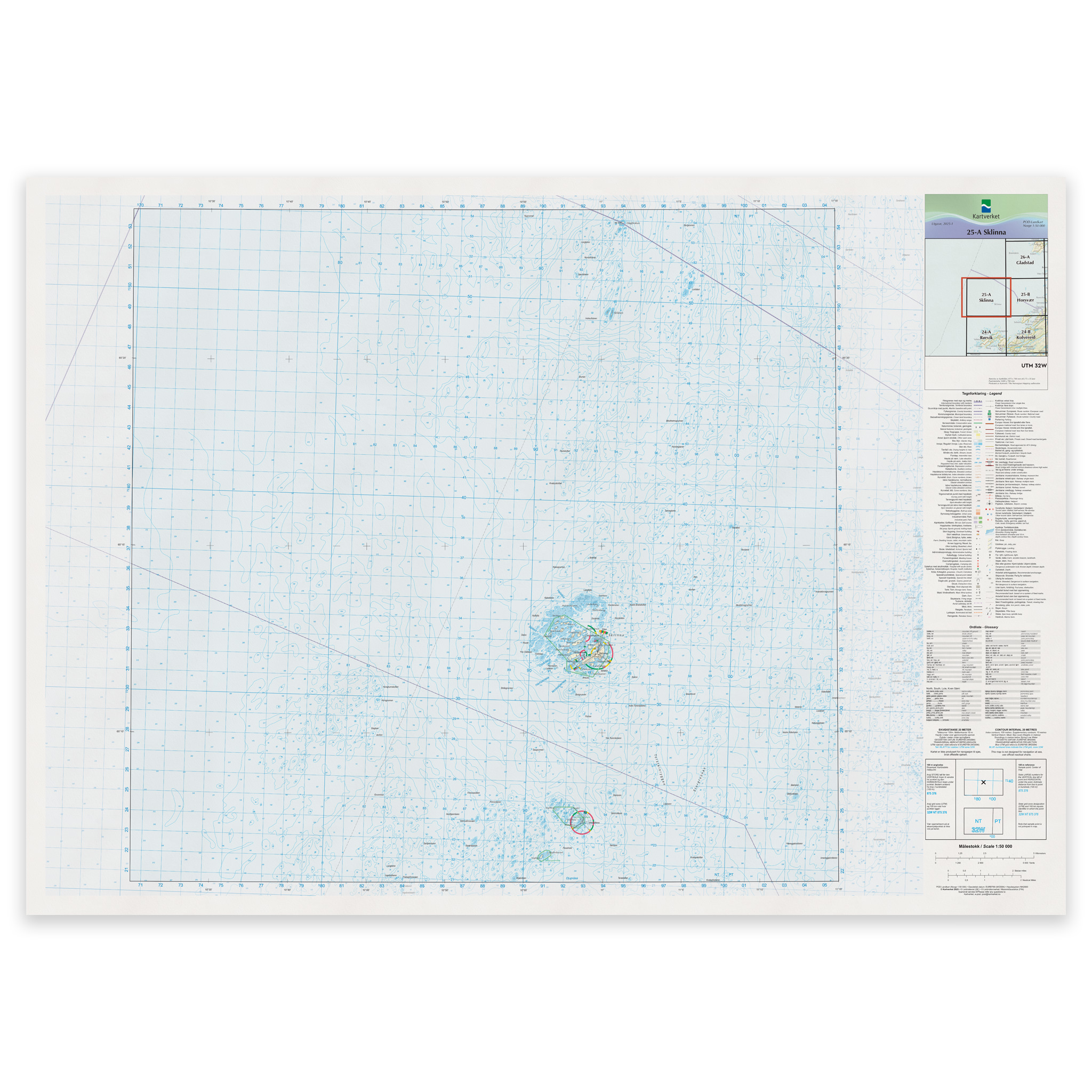 Kartverket - landkart (N50): 25-A Sklinna