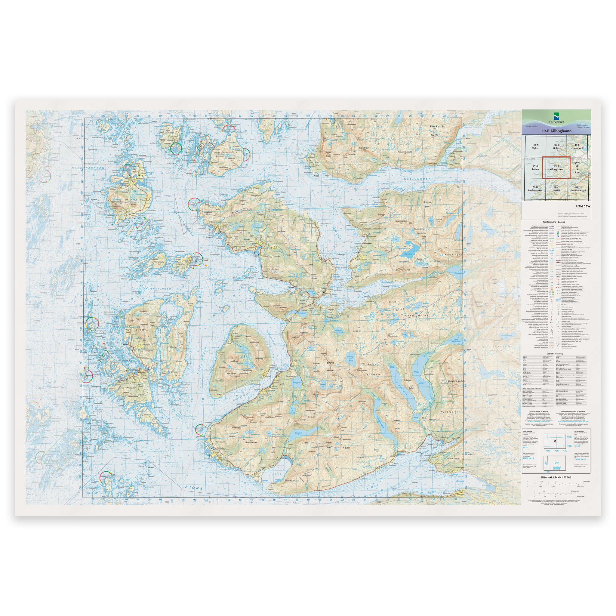 Kartverket - landkart (N50): 29-B Kilboghamn