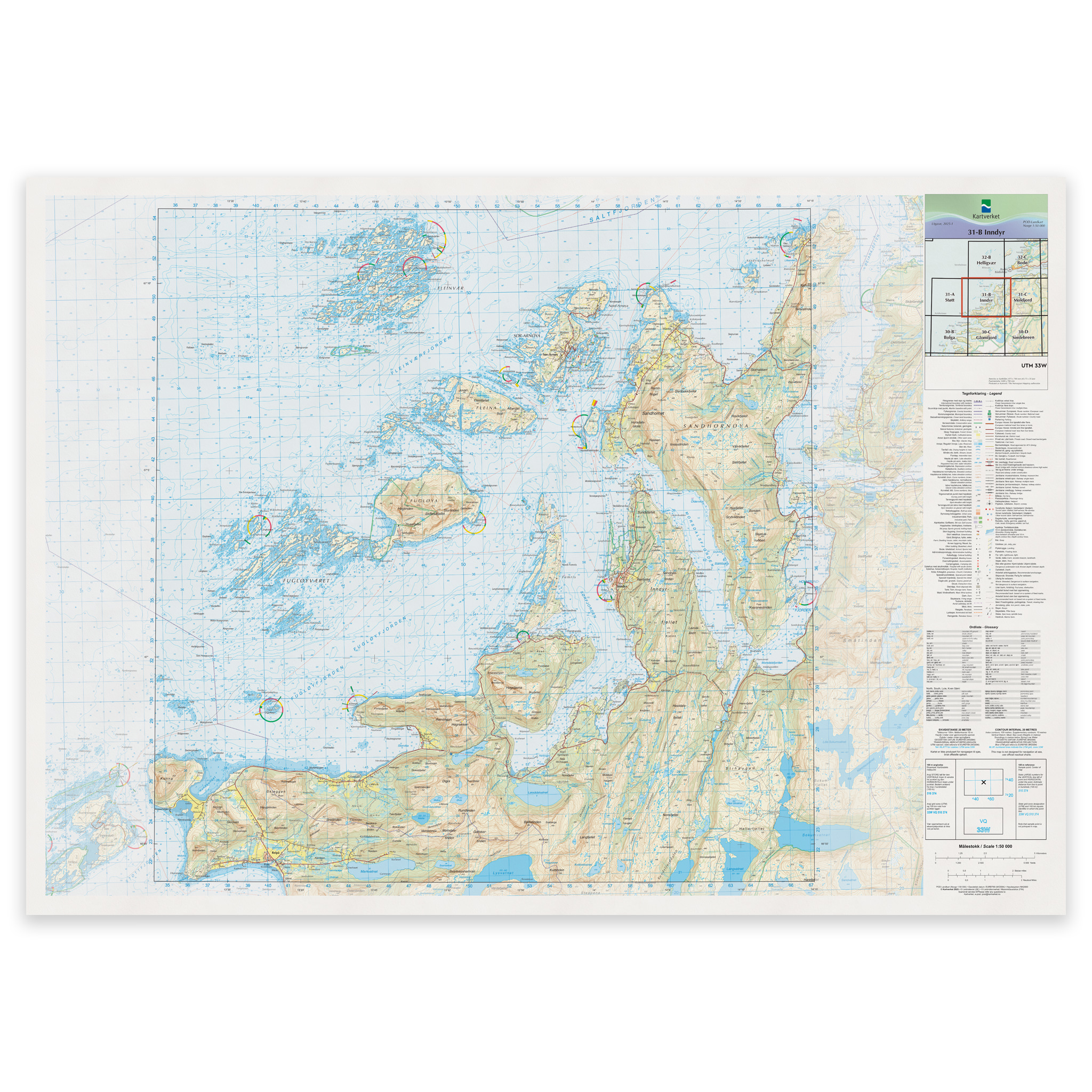 Kartverket - landkart (N50): 31-B Inndyr