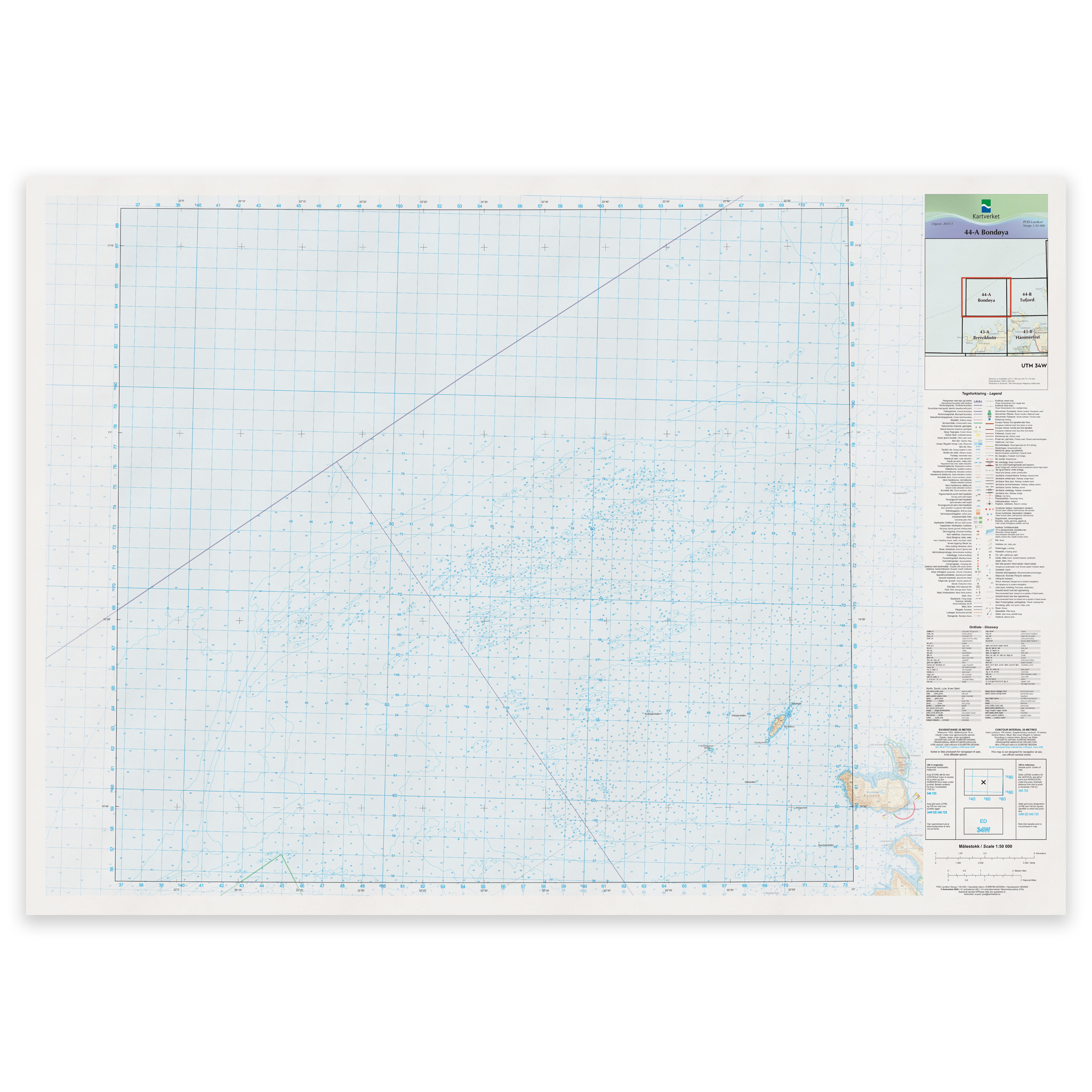 Kartverket - landkart (N50): 44-A Bondøya
