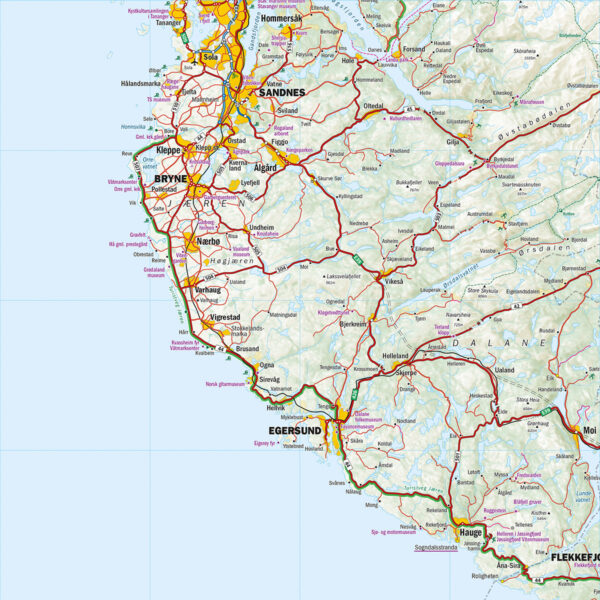 Bil- og turistkart Sør- og Vestlandet 1:350 000 - Image 5