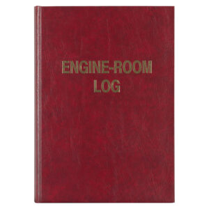 Engine-room log book fra Giertsen Forlag. Engelskspråklig maskindagbok for føring av drift, vedlikehold og hendelser i maskinrom.