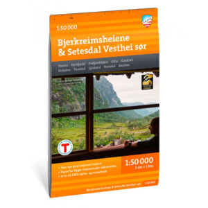 Turkart Bjerkreimsheiene & Setesdal Vesthei sør 1:50 000