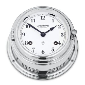 Wempe Bremen II Striking Ship’s Clock 150 mm krom-belagt messing mekanisk gong maritim klokke.