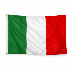 Italiensk gjesteflagg i polyester, 30 × 19 cm, for seil- og motorbåt