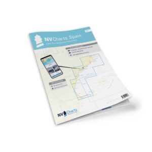 Mockup av NV Charts Spain ES1 sjøkart for Cabo San Antonio til Cabo Creus