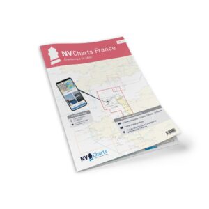 Mockup av NV Charts France FR2 sjøkart for Cherbourg til Saint-Malo