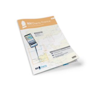 Mockup av NV Charts France FR4 sjøkart for Les Sept Îles til Douarnenez