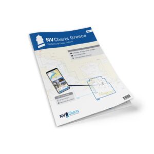 Mockup av NV Charts Greece GR2 sjøkart for Cyclades til Kreta og Athen