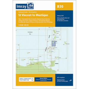 Imray B30 båtsportkart som dekker St Vincent, Bequia og Mustique i Karibia