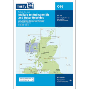 Imray C66 båtsportkart over strekningen fra Mallaig til Rubha Reidh og De ytre Hebridene