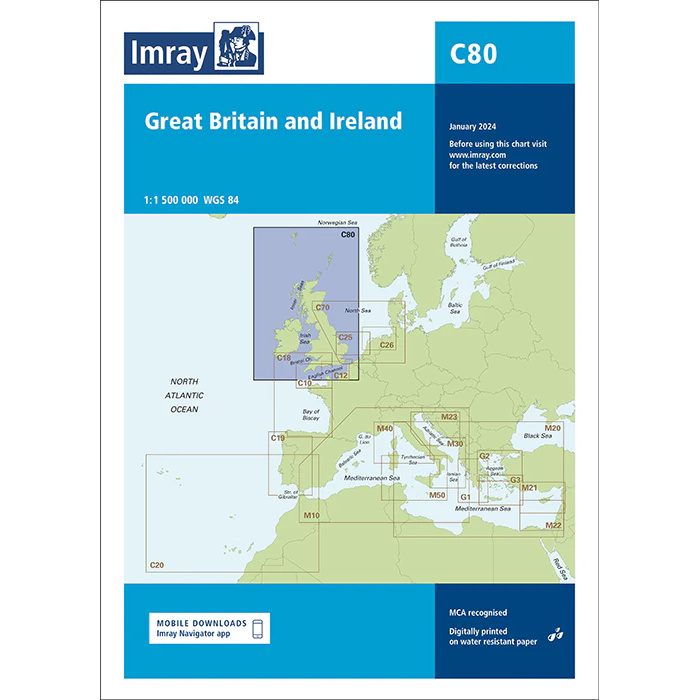 Imray C80 båtsportkart over Storbritannia og Irland