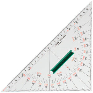Linex navigasjonstrekant 25 cm med blyantfeste for kursplotting