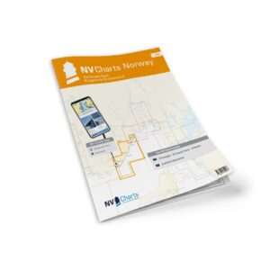 Mockup av NV Charts NO3 sjøkart for Sørlandet øst fra Kragerø til Kristiansand, kombi papir og digital