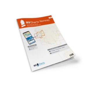 Mockup av NV Charts NO6 sjøkart for Sørvestlandet nord fra Stavanger til Haugesund, kombi papir og digital