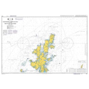 British Admiralty sjøkart Chart 1233 som viser innseilingene til Shetland Islands