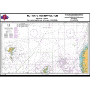 British Admiralty sjøkart Chart 2182D som viser seilingsområdet mellom Færøyene og Bergen