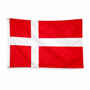 Dansk gjesteflagg i polyester, 30 × 19 cm, for seil- og motorbåt