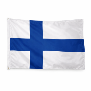 Finsk gjesteflagg i polyester, 30 × 19 cm, for seil- og motorbåt