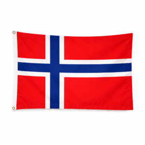 Norsk gjesteflagg i polyester, 30 × 19 cm, for seil- og motorbåt