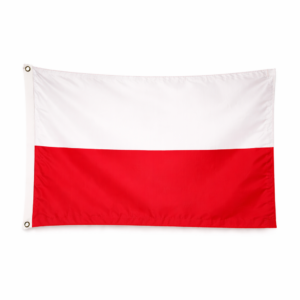 Polsk gjesteflagg i polyester, 30 × 19 cm, for seil- og motorbåt