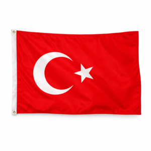 Tyrkisk gjesteflagg i polyester, 30 × 19 cm, for seil- og motorbåt