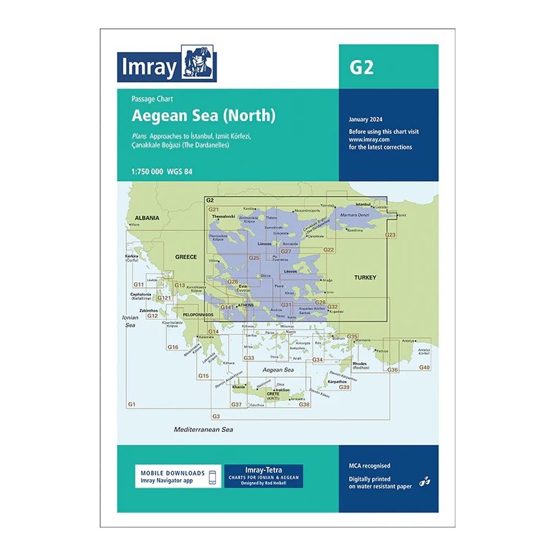 Imray sjøkart G2 Aegean Sea North