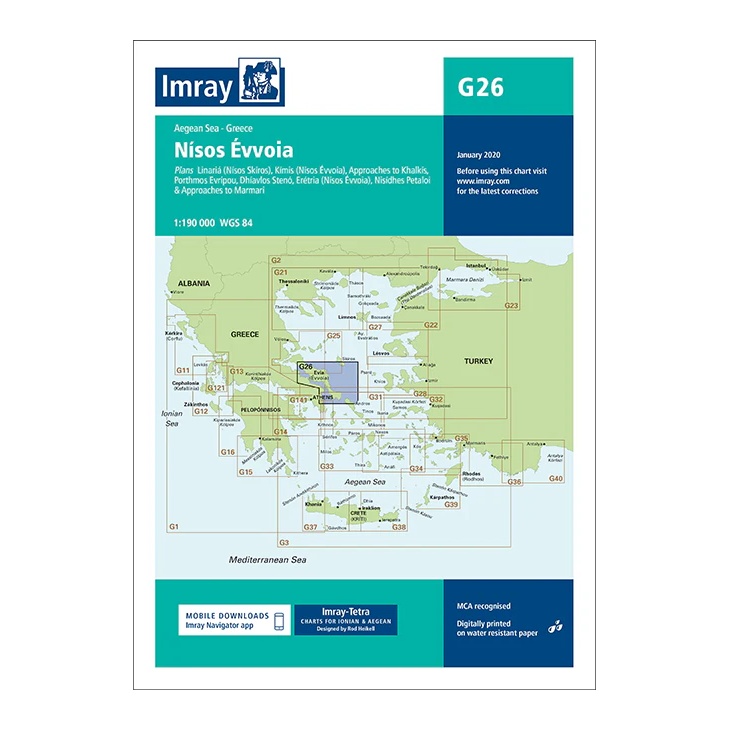 Imray sjøkart G26 Nísos Évvoia