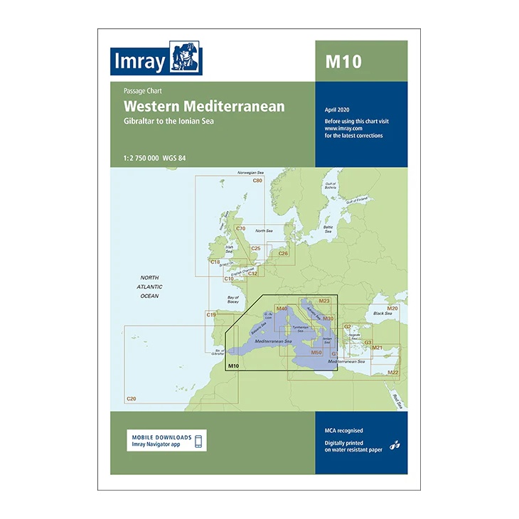 Imray sjøkart M10 Western Mediterranean