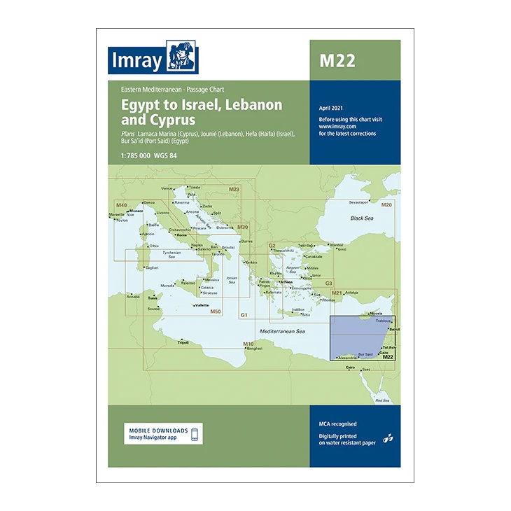 Imray sjøkart M22 Egypt to Israel, Lebanon and Cyprus