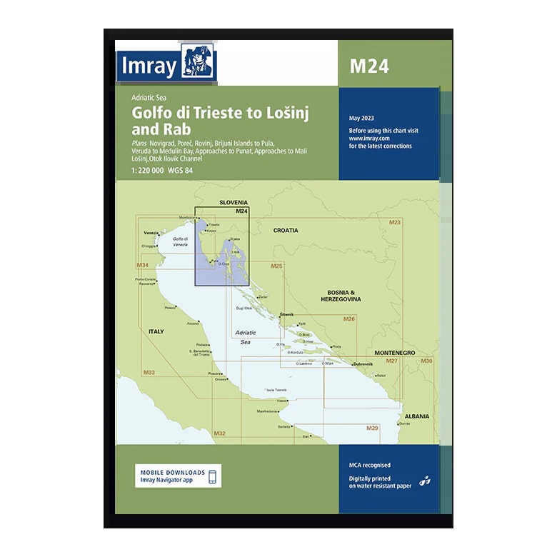 Imray sjøkart M24 Golfo di Trieste to Lošinj and Rab